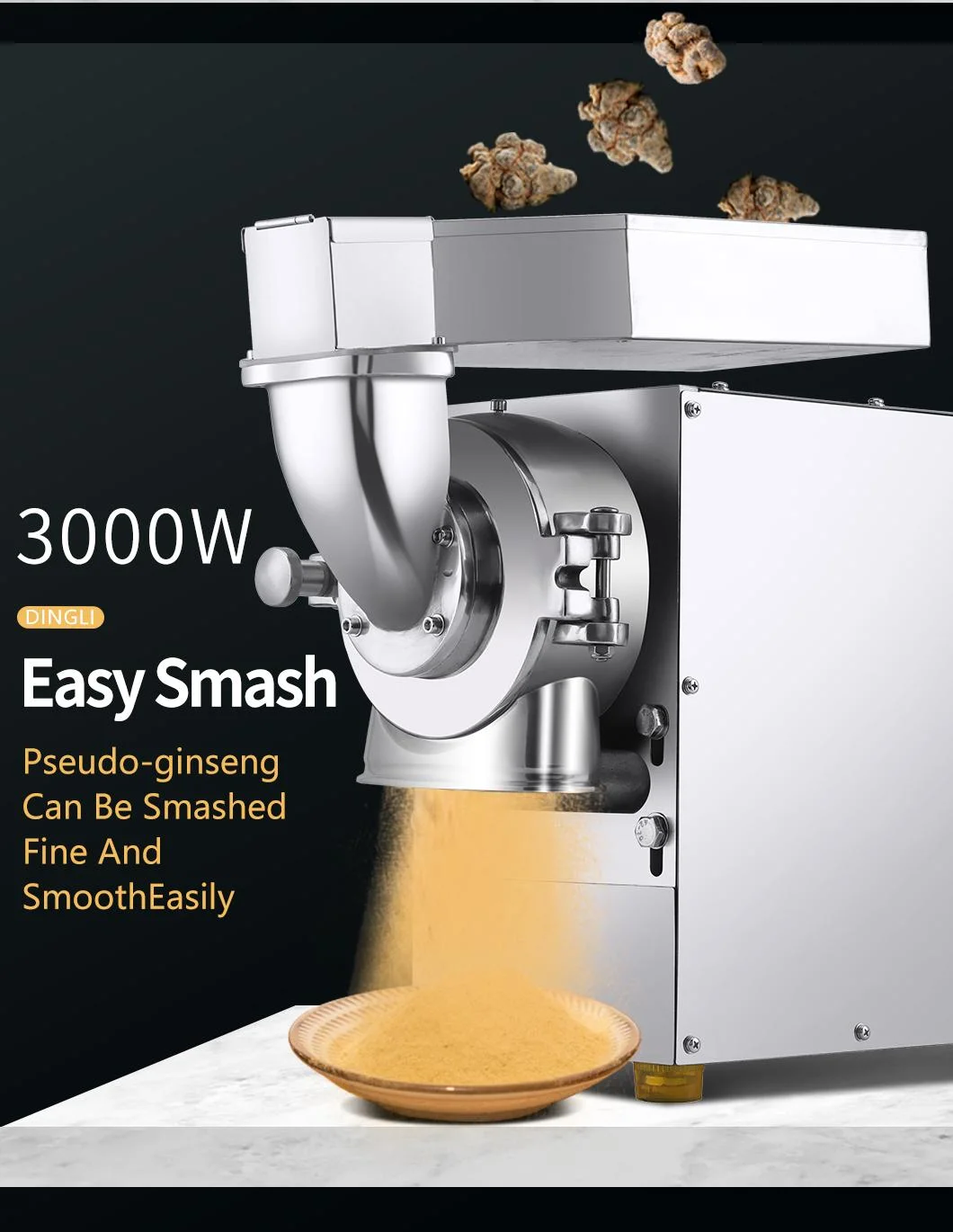 Dingli Xc-600s Commercial Multifunction Swing Type Stainless Steel High Speed Dry Food Grinder