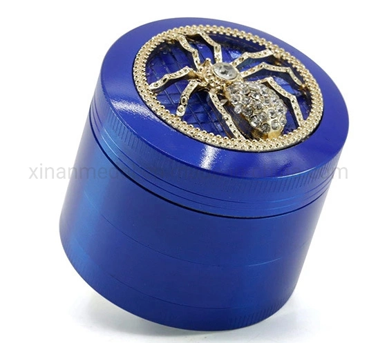 Wholesale 52mm 4 Layers Multi-Color Diamond Metal Spider Herb Grinder