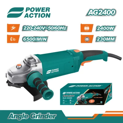 Power Action 2400W 230mm AG2400 Шлифовально-режущий станок Электрическая угловая шлифовальная машина